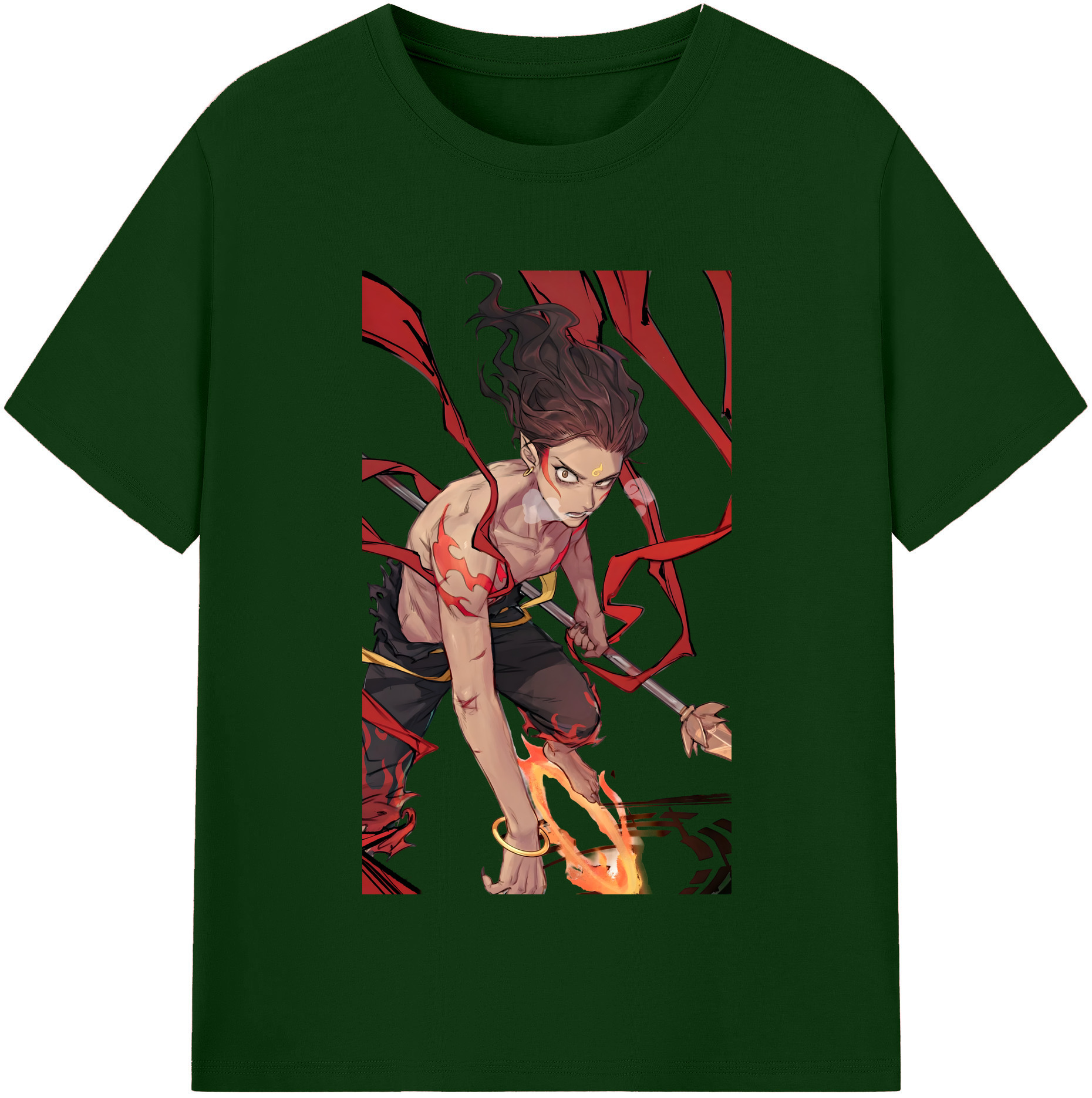 （画像用） Ne Zha 2 ナタ 魔童の大暴れ 綿100％半袖Tシャツ（フロントプリント）